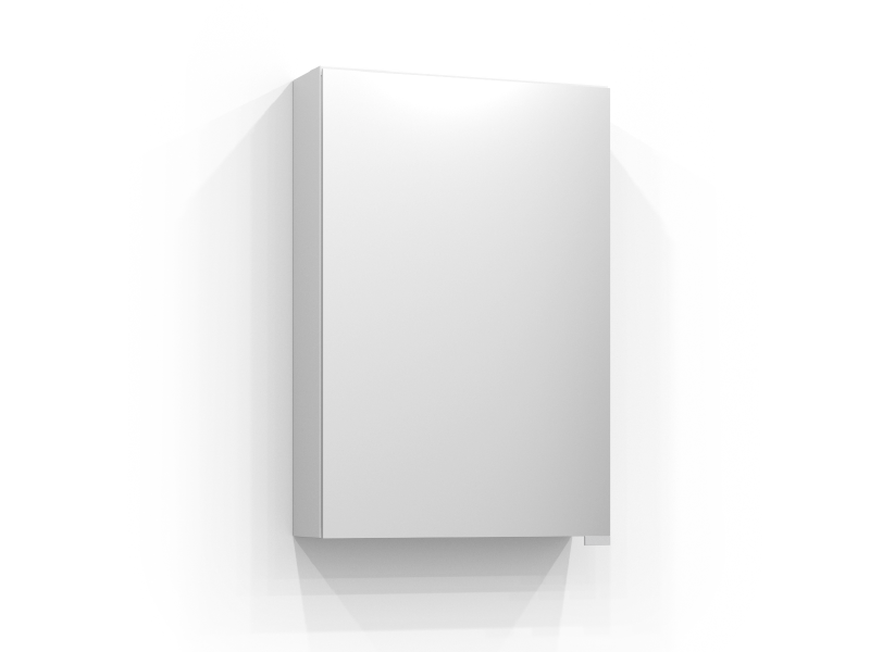 Intro speilskap 45 cm i matt hvit med to speildører, uten belysning.