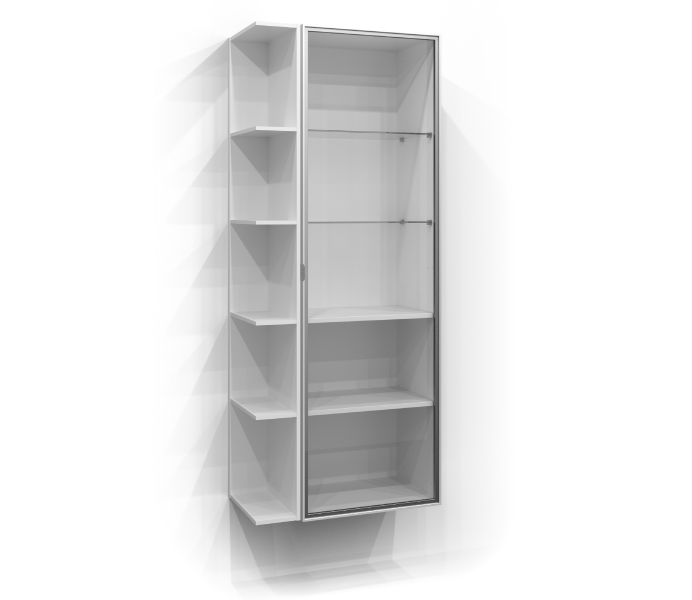 Høyskap 160x50 vitrine med fri oppbevaring